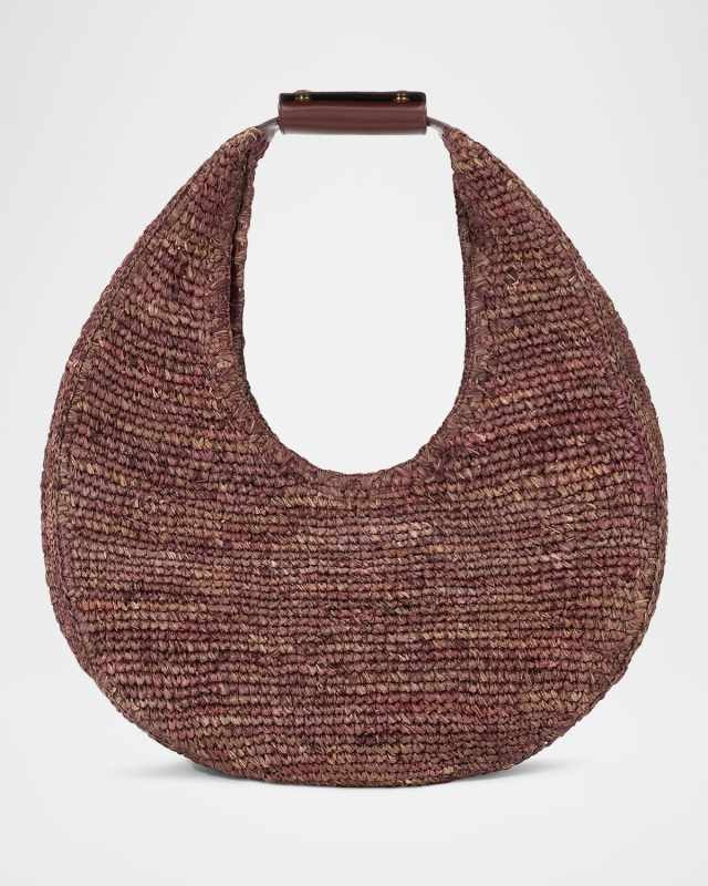 Moon Large Raffia Shoulder Bag